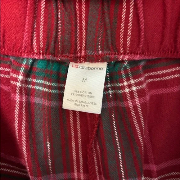 Liz Claiborne Red Plaid Women's Pajama Set - Picture 5 of 5
